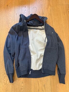 rag & bone Men's Dark Navy Zip-Up Hoodie Sweater